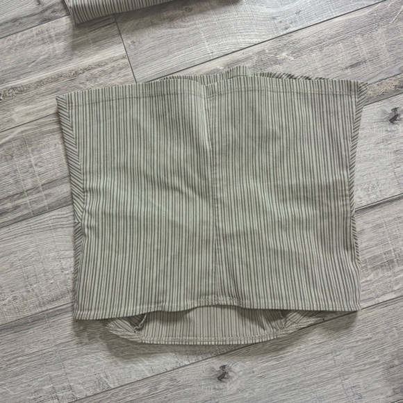 Le chΓ’teau set tube top Bottoms striped Grey cream beige vintage y2k 2000s - Picture 12 of 14